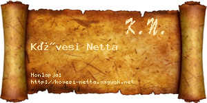 Kövesi Netta névjegykártya